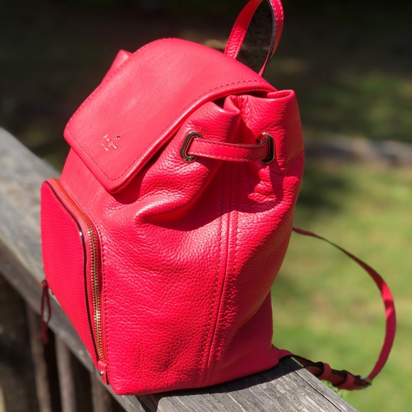 Kate Spade Red Leather Backpack - Picture 3 of 8